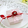 Nice Cuboid Favor Box with Flowers and Ribbon (Set of 30)