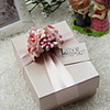 Nice Cuboid Pink Favor Box With Flowers and Ribbon - Set of 30 (Tag Not Included)