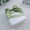 Nice Cuboid Pink Favor Box With Green Ribbon (Set of 30)