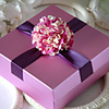 Nice Favor Box With Flowers And Sation Sash (Set of 12)