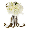 Nice Hand-tied Fabric And Plastic Wedding Bridal Bouquet