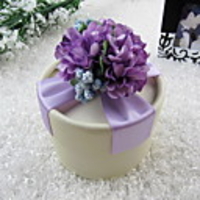 Nice Pound Lilac Favor Box With Flowers and Ribbon (Set of 30)
