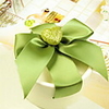 Nice Round Favor Box With Green Ribbon (Set of 30)
