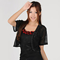 Nice Short Sleeve Tulle Evening/Casual Wrap/Jacket With Flowers (More Colors)