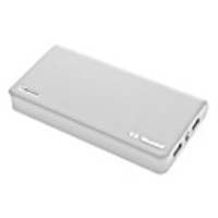 Notebook Style 20000mAh Dual USB White Power Bank with Cable and Adapters Set for iPhone/iPad and Others (5V 1A/2A, 45cm)
