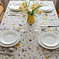 Novelty Pattern Linen / Cotton Blend Table Cloth