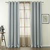 (One Panel) Abstract Flower Blackout Curtain with Sheer Set