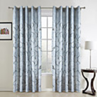 (One Panel) Artistic Flocking Curves Energy Saving Curtain