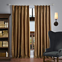 (One Panel) Brown Solid Embossed Blackout Curtain
