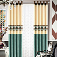 (One Panel) Chenille Modern Polyester Lined Curtain
