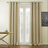 (One Panel) Classic Beige Solid Blackout Curtains