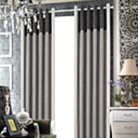 (One Panel) Classic Chenille Piecing Lined Curtain