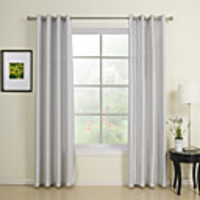 (One Panel) Classic Grey Solid Energy Saving Curtain