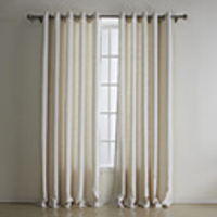 (One Panel) Classic Solid Beige Polyester Energy Saving Curtain
