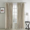 (One Panel) Classic Solid Beige Velvet Lined Curtain