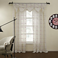 (One Panel) Country Floral Breath of Spring Sheer Curtain With Valance