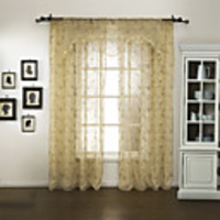 (One Panel) Embrodiery Grape Sheer Curtain With Valance