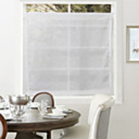 (One Panel) Graceful White Solid Rain Drop Jacquard Kitchen Sheer