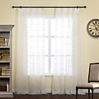 (One Panel) Green Leaves Country Sheer Curtain