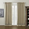(One Panel) Jacquard Faux Bamboo Fiber Room Darkening Curtains