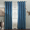 (One Panel) Modern Blue Heart Energy Saving Curtain with Sheer Set