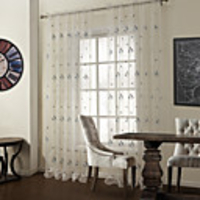 (One Panel) Modern Branches and Circles Sheer Curtain