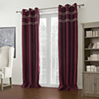 (One Panel) Modern Burgundy Solid Room Darkening Curtains