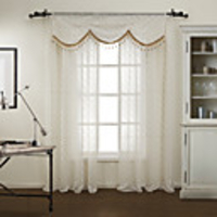 (One Panel) Modern Figure Sheer Curtain With Valance