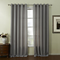 (One Panel) Modern Grey Solid Energy Saving Curtain