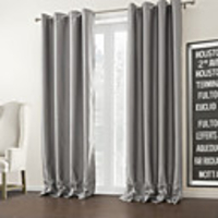 (One Panel) Modern Silver Solid Room Darkening Curtains