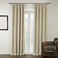 (One Panel) Modern Solid Ivory Room Darkening Curtains