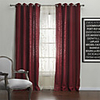 (One Panel) Modern Solid Red Energy Saving Curtain with Sheer Set