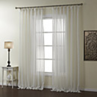 (One Panel) Modern Stripe Polyester Jacquard Sheer Curtain