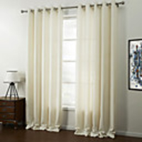 (One Panel) Modern White Solid Energy Saving Curtain