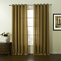 (One Panel) Modern Yellow Solid Energy Saving Curtain