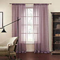 (One Panel) Purple Stripe Jacquard Sheer Curtain