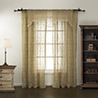 (One Panel) Rococo Abstract Curve Sheer Curtain With Valance
