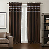 (One Panel) Shine Sequin Solid Brown Room Darkening Curtains