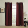 (One Panel) Solid Burgundy Linen Lined Curtain