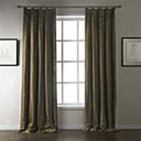 (One Panel) Traditional Polyester Cotton Blend Energy Saving Curtains