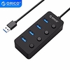 ORICO 4 Port USB 3.0 HUB With Individual Power Switches Multi USB Splitter OTG Adapter for PC Computer Laptop Accessories Lightinthebox