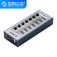 ORICO Industrial USB 3.0 HUB 7/10/13/16 Aluminum Transparent USB HUB 5Gbps transmission rate With ON/OFF Switch Lightinthebox