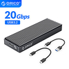ORICO M.2 NVME SSD Case USB3.0 Master Chip 20Gbps USB3.2 GEN2 x2 Type-C For M.2 Hard Drive Up to 2TB A/C toC Cables Lightinthebox