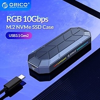ORICO RGB M2 SSD Case NVME Enclosure M.2 to USB Type C 3.1 Gen2 10Gbps SSD Box Cool Game Style M.2 SSD Case Lightinthebox