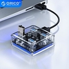 ORICO Transparent USB HUB 4 Ports 4USB3.0 Adapter Splitter Support External Micro USB Power Supply for Desktop Laptop Accessories Lightinthebox