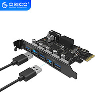 ORICO USB 3.0 PCI-E Expansion Card 5 Ports Hub Adapter External Controller Express Card with 4-pin Power Connector Cord Lightinthebox