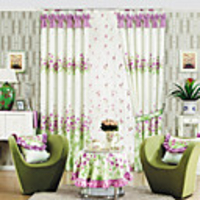 Pastoral Blossom Print Energy Saving Curtain Set