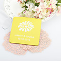 Personalized Daisy Wedding Coasters-Set of 4(More Colors)