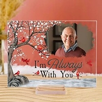 Personalized Acrylic Photo Plaque with Base, Custom Memorial Gifts Missing You Photo Frames Plaque I