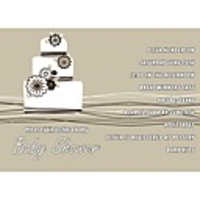 Personalized Cake Pattern Gray Baby Shower Cards - Set of 12